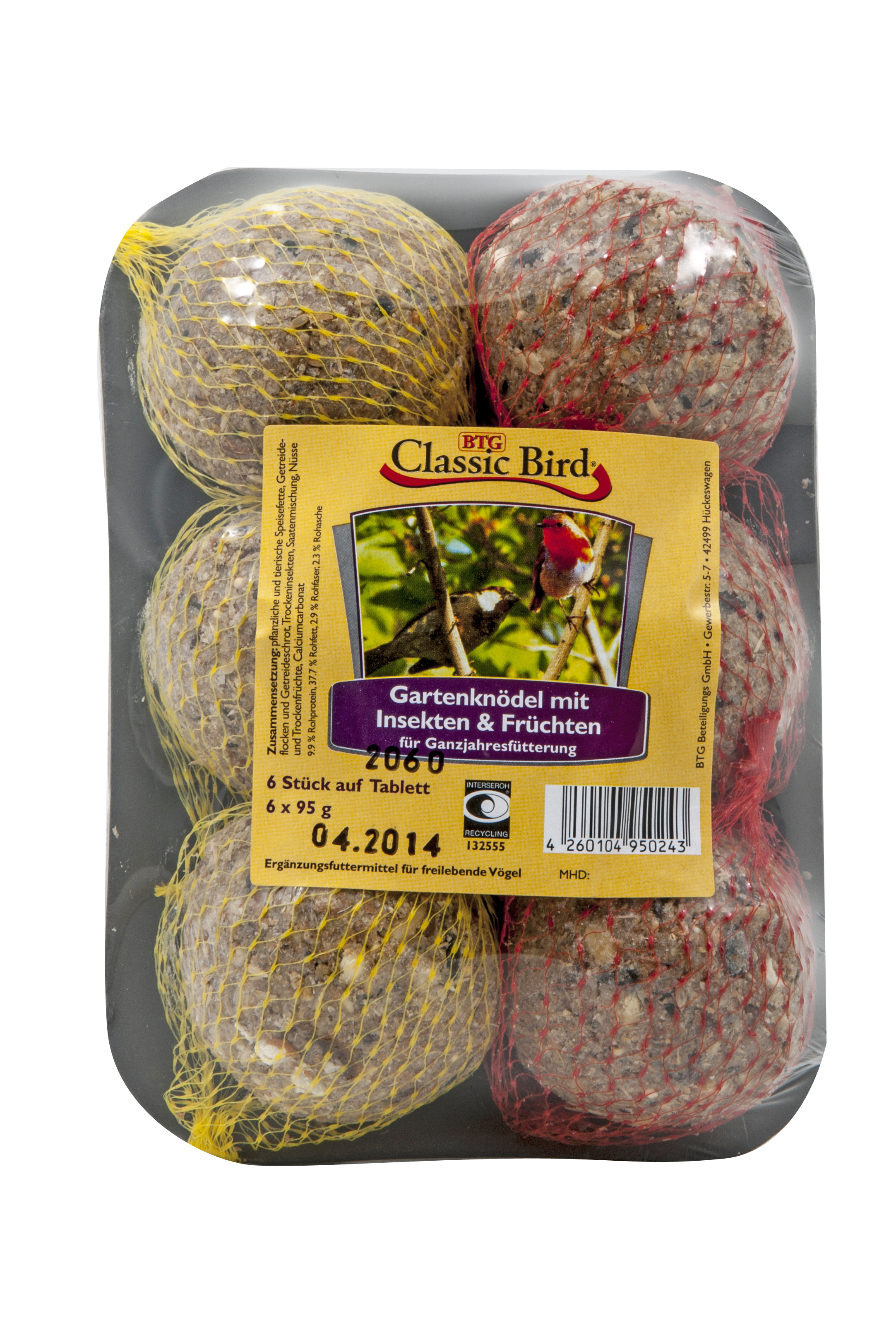 Classic Bird Gartenknödel Insekten+Früchte 6er